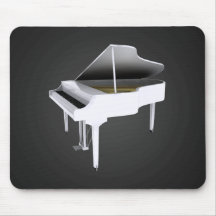 Piano à queue blanc : modèle 3D : Mousepad Tapis De Souris