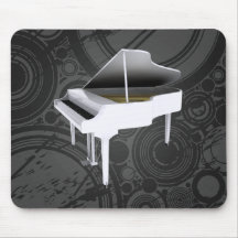 Piano à queue blanc : modèle 3D : Mousepad Tapis De Souris