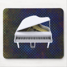 Piano à queue blanc : modèle 3D : Mousepad Tapis De Souris