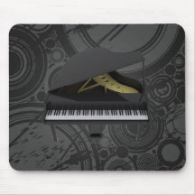 Piano à queue noir : modèle 3D : Mousepad Tapis De Souris