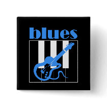 Piano and guitar blues pinback button