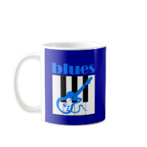 Piano and guitar blues mugs