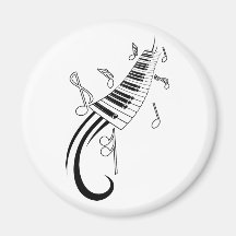 Piano and Music Notes Refrigerator Magnet