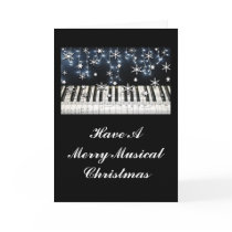 Piano Christmas Snowflake Keyboard Card