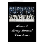 Piano Christmas Snowflake Keyboard cards