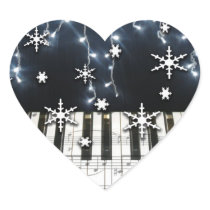 Piano Christmas Snowflake Keyboard Stickers