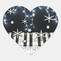 Piano Christmas Snowflake Keyboard Stickers