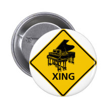 Piano Crossing Highway Sign Pin