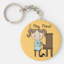 Piano - Female Tshirts and Gifts Keychain