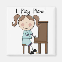Piano - Female Tshirts and Gifts Refrigerator Magnets