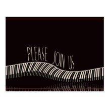 Piano invitation postcard