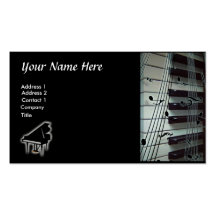 Piano Keyboard and Music Notes Business Card