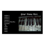 Piano Keyboard and Music Notes Business Card business cards