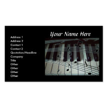 Piano Keyboard and Music Notes Business Card
