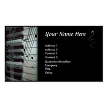Piano Keyboard and Music Notes Business Card
