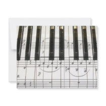 Piano Keyboard and Music Notes Invitations
