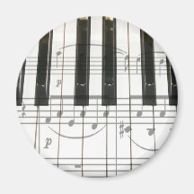 Piano Keyboard and Music Notes Magnets