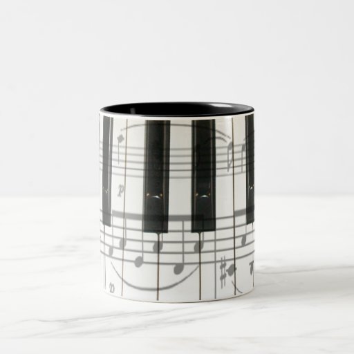 Piano Keyboard and Music Notes Mug