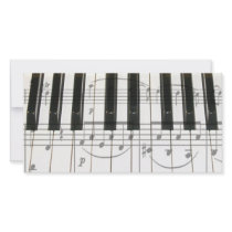 Piano Keyboard and Music Notes Photo Greeting Card
