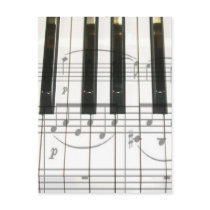 Piano Keyboard and Music Notes Post Card