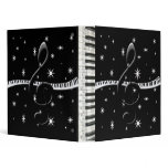 Piano Keyboard & G-Clef 3 Ring Binder