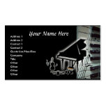 Piano Keyboard Violin & Trumpet business cards