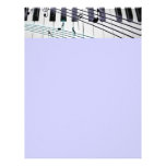 Piano Keys and Flowers Personalized Letterhead