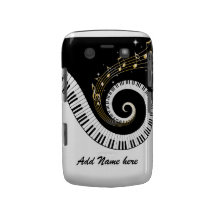 Piano Keys and Gold Music Notes Blackberry case