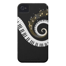 Piano Keys and Gold Music Notes iphone 4 iPhone 4 Case-Mate Cases