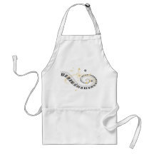Piano Keys and Golden Music Notes Apron