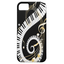 Piano Keys and Golden Music Notes iphone5 casemate cases