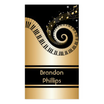 Piano Keys and Music Notes Business Cards business cards