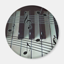 Piano Keys and Music Notes Refrigerator Magnet