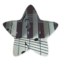 Piano Keys and Music Notes Stickers