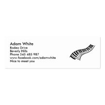 Piano keys business cards