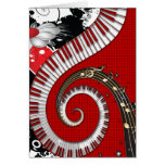 Piano Keys Music Notes Grunge Floral Swirls Cards