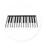 piano keys round stickers