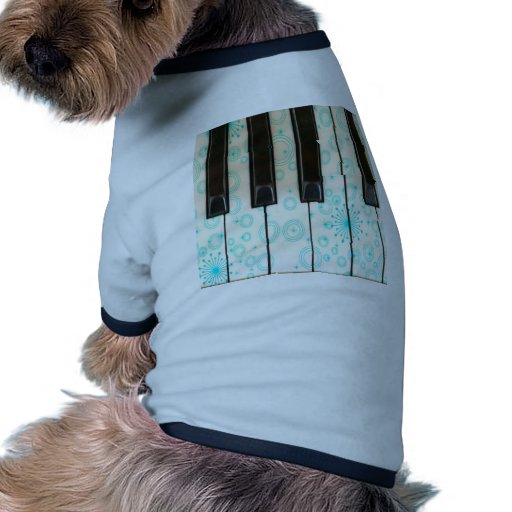 Piano Keys with Aqua Circles Doggie Tshirt