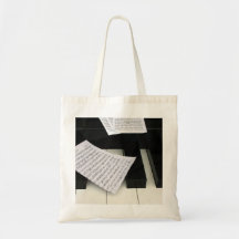 Piano keys with music canvas bag