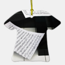 Piano keys with music christmas ornament