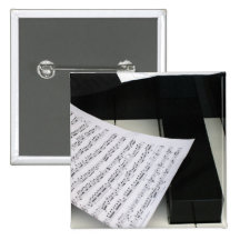 Piano keys with music pinback button