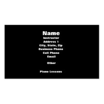 Piano Lessons Business Card Template