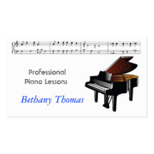 Piano Lessons Piano Sales Business Card Templates