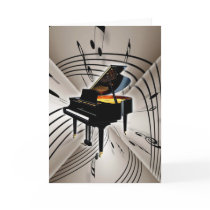 Piano Notes and Staff Greeting Card