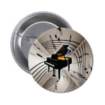 Piano Notes and Staff Pinback Buttons
