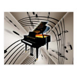 Piano Notes and Staff postcards