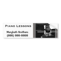 Piano Practice. Black and White Photograph Bumper Stickers