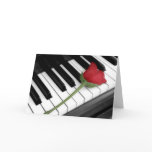 Piano & rose tinted card