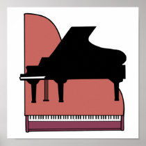 piano silouhette design print