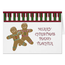 PIANO teacher merry christmas Greeting Cards